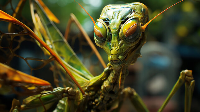 louva Deus inseto verde 