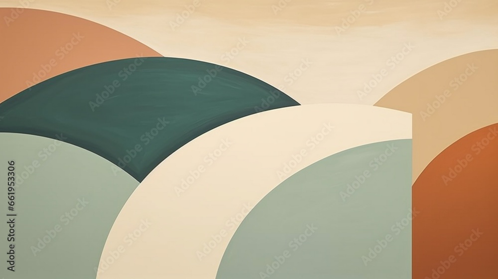 Wall mural craft an elegant minimalist abstract composition with muted colors and subtle lines.