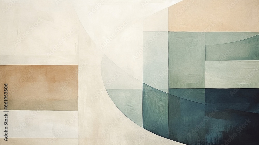 Wall mural craft an elegant minimalist abstract composition with muted colors and subtle lines.