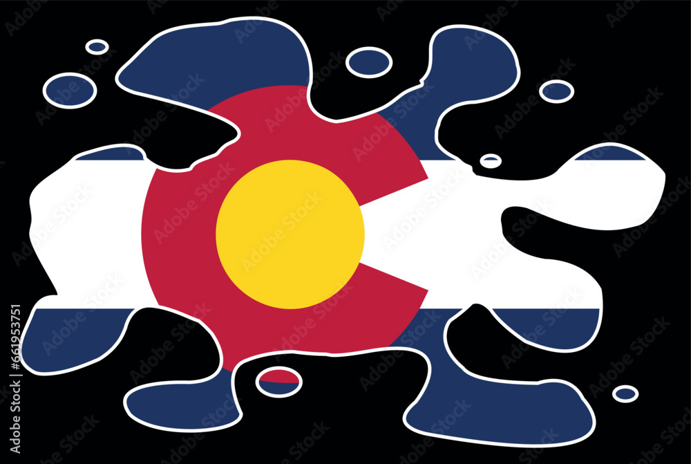 Poster colorado state flag splash grunge