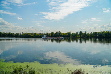 autumn landscape with lake and trees