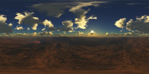 HDRI, environment map , Round panorama, spherical panorama, equidistant projection, land under heaven
3d rendering