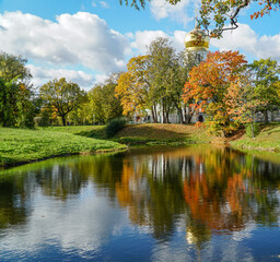 autumn landscape with church