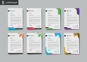 Modern Creative & Clean Business Style Vector Letterhead Bundle of your Corporate Project Clean Letterhead Design Print Template.