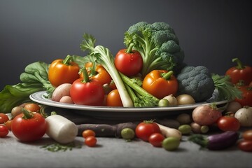 vegetables lying on a plate