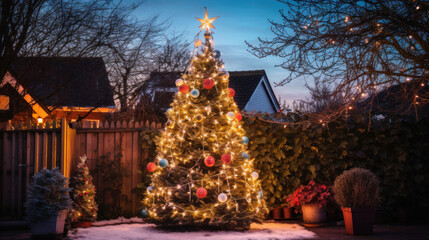 Fototapeta na wymiar Christmas tree Decoration Generative Ai