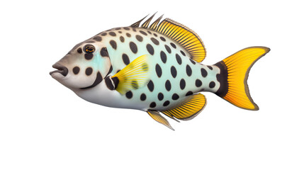 Clown Triggerfish on transparent background