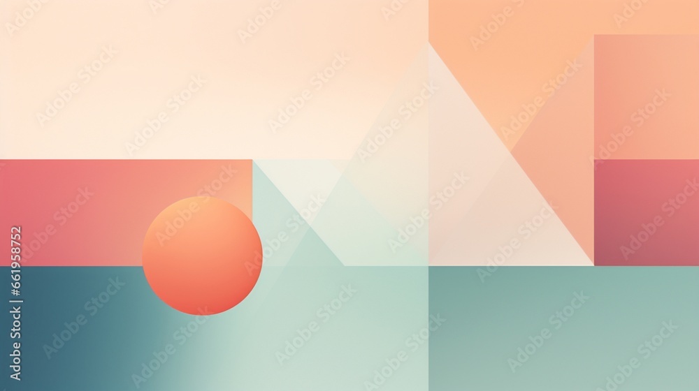 Canvas Prints design a minimalist abstract background using geometric shapes and soothing pastel hues.