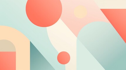 Design a minimalist abstract background using geometric shapes and soothing pastel hues.