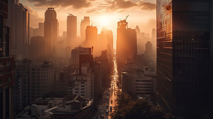 Urban Sunset Cityscape