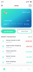 Credit and Debit Card Management, Send Money, Bank and Finance Manager Mobile App UI Kit Template