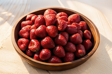 Piles of fresh picked red strawberries isolated on an illuminated background