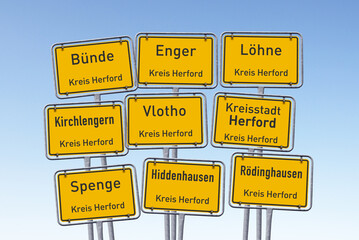 Kreis Herford und kreisangehörige Städte