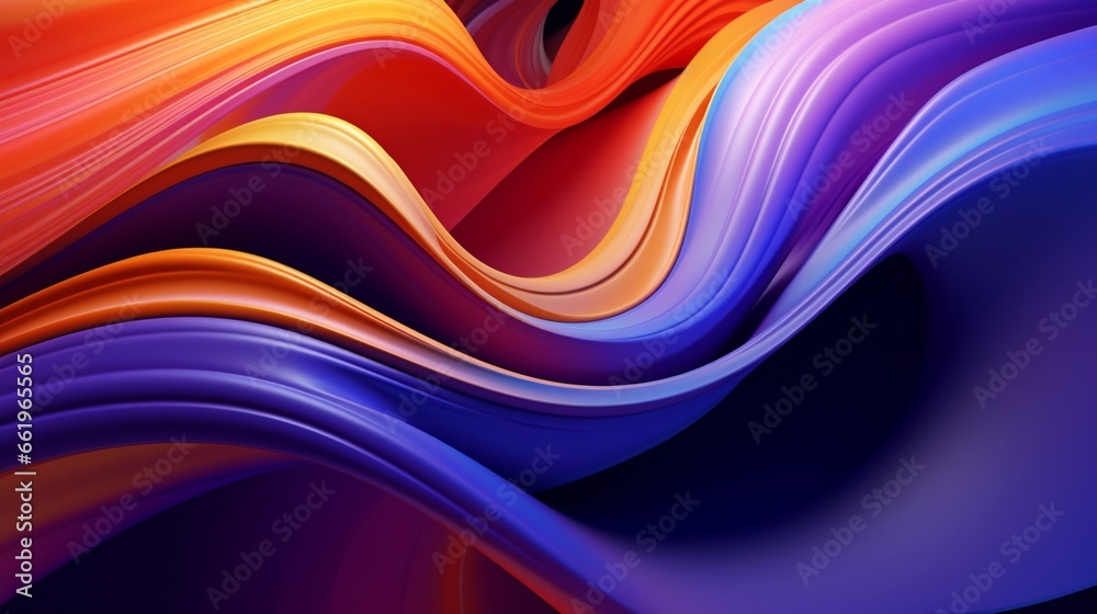 Wall mural a mesmerizing 3d abstract background with swirling, neon-colored shapes and patterns.