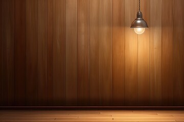 light bulb on wooden wall.  generative AI