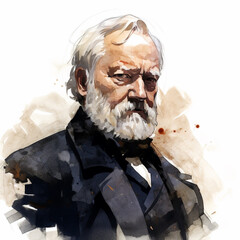 Imaginary portrait of Victor Hugo, ia generated