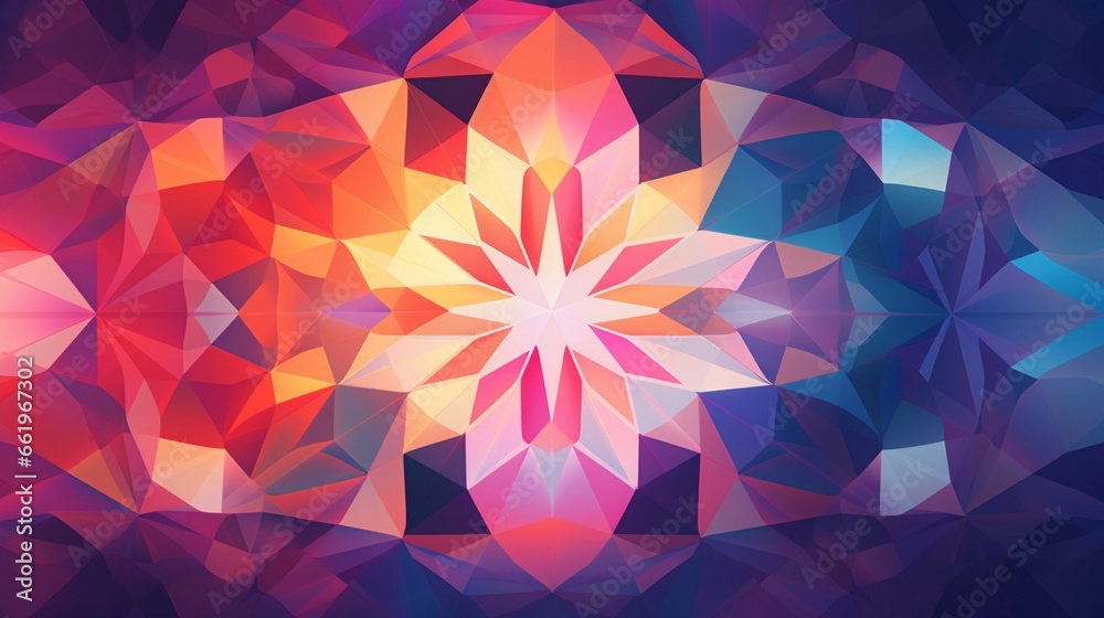 Wall mural generate an abstract background featuring a kaleidoscope of geometric patterns that evoke a feeling 