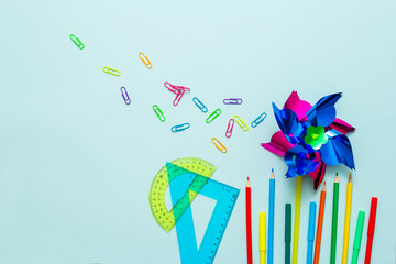 back to school concept, school stationery