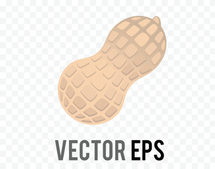 Isolated vector gradient beige natural peanut nut icon for food menu
