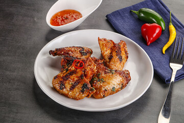 Buffalo grilled chicken wings barbecue