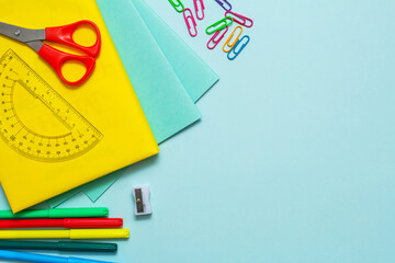 back to school concept, school stationery