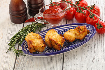 Chicken breast shashlik - grilled meat