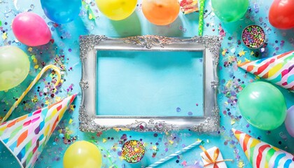 silver frame with balloons