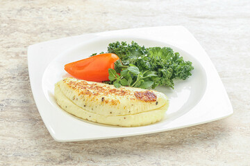 Roasted traditional cheese haloumi