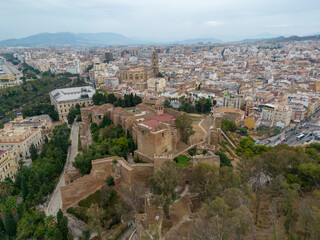 Fototapeta na wymiar vista de la bonita alcazaba de época islámica de la ciudad de Málaga, Andalucía