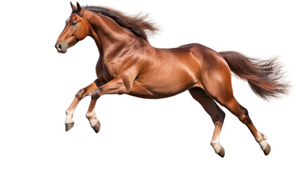 Beautiful jumping horse isolated on transparent background. Png clip art element.