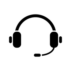 Headphone icon. Hot line with consultant. Customer service. Vector