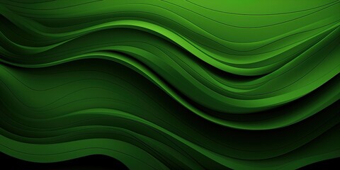 Green wavy background. Generative Ai illustration