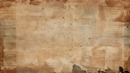 old paper texture, newspaper background texture - Generative Ai - obrazy, fototapety, plakaty