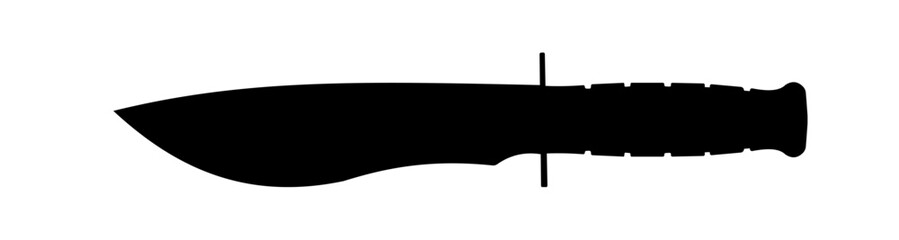 Knife silhouette. Military knife, tactical knife, hunting knife - vector illustration - obrazy, fototapety, plakaty