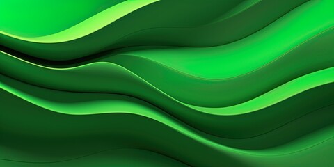 Fototapeta premium Green wavy background. Generative Ai illustration