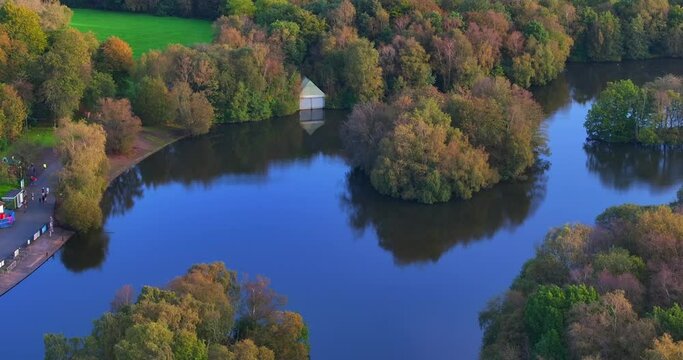 Aerial view of Heaton Park in Prestwich, greater Manchester. 