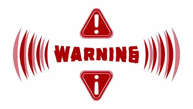 HD Animation, Footage, Video of Warning Sign, Attention, Warn. Perfect for warning video content, caution content, etc.