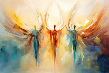 Fotobehang Symbolic image of angels in abstract style  © PinkiePie