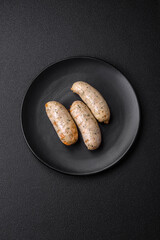 Sausages vegetable protein seitan meatless soy wheat classic taste vegetarian or vegan snack