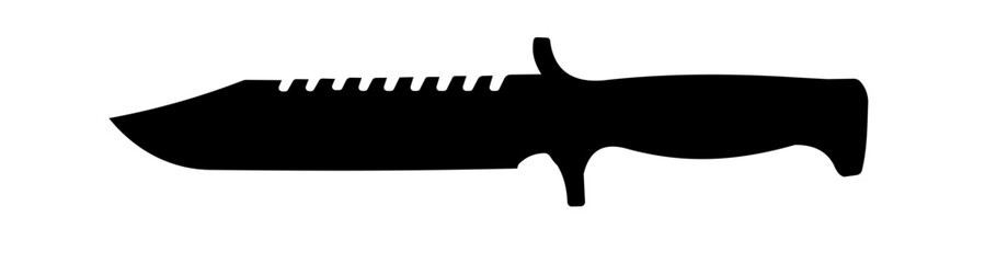 Knife silhouette. Military knife, tactical knife, hunting knife - vector illustration