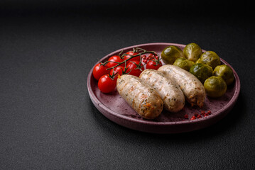 Sausages vegetable protein seitan meatless soy wheat classic taste vegetarian or vegan snack