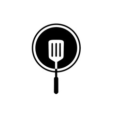 Vector illustration of black silhouette of a kitchen spatula