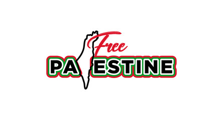 Free Palestine design with Palestinian flag. Design elements, posters, banners