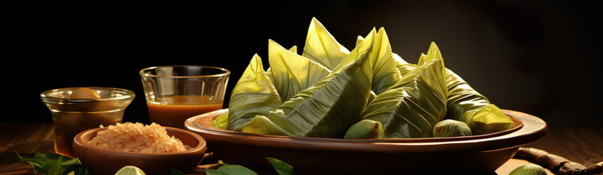 Exclusive Dish Of Asian Cuisine Close-Up. ustration On The Theme Of Food And Restaurants, Products And Delicacies. Generative AI