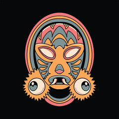 trippy mask illustration vector design