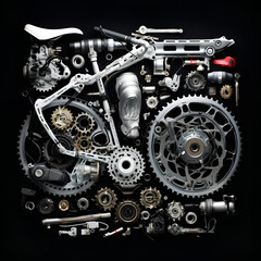 Machinery, engines, industry, car disassembly, Generative AI