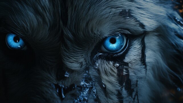 Gleipnir examines fenrir's piercing eyes beautiful image Ai generated art