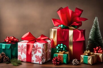 Obraz premium Joy Unwrapped Christmas Presents Await the Holiday Magic