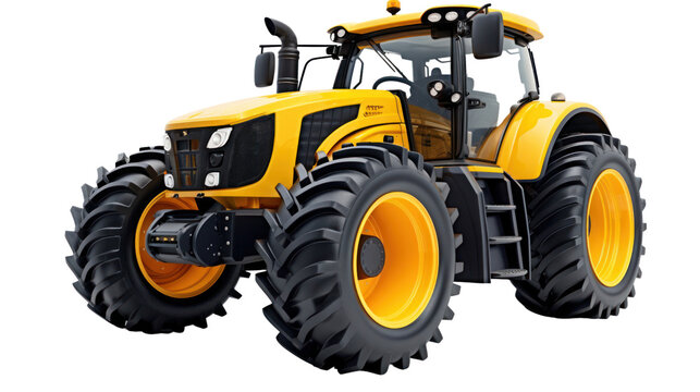 3D render of tractor full option on the transparent background