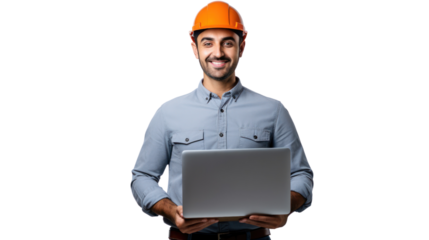 Engineer man on the transparent background